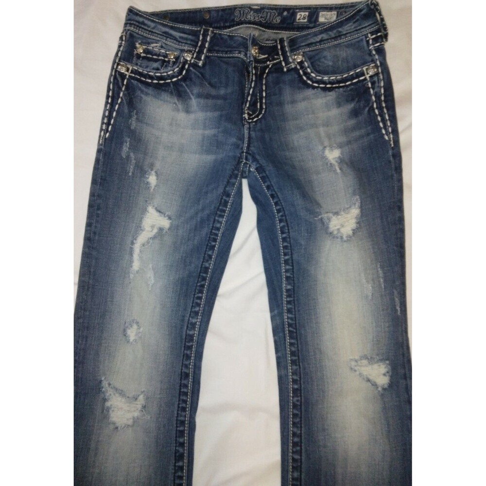 Miss Me Women’s Size 28 Denim Embellished Jeans JE5152B7R Bootcut Blue - Picture 3 of 9